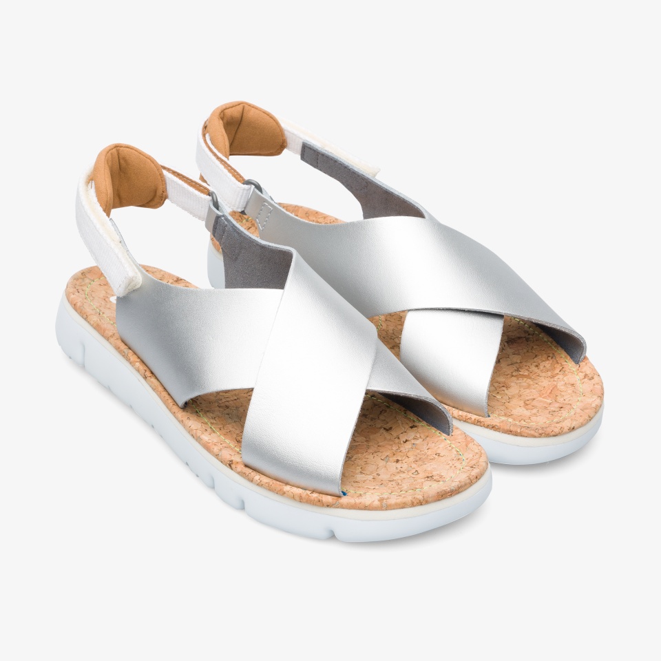 Sandalias Camper Oruga Mujer - Plateadas | Camper Online + 7231CKUWT